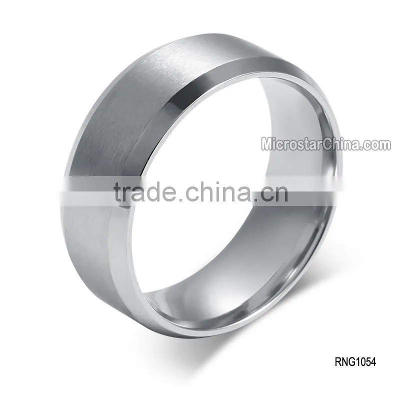 6MM Titanium Brushed Wedding Stainless Steel Solid Ring