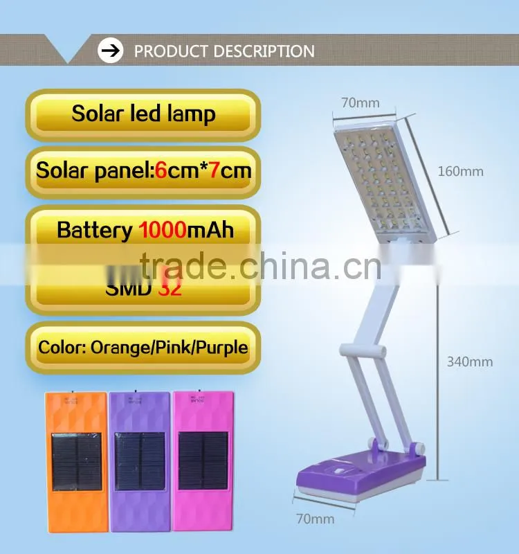 Solar LED table lamp, desk lamp, table light