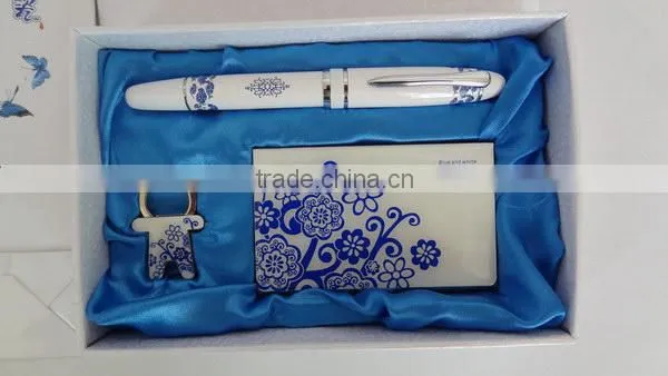 Present blue + white porcelain USB 32GB 2.0 Flash Drive Memory Stick Pen Thumb