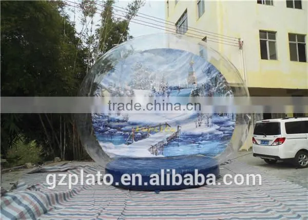 Christmas inflatable snow globe in human size, inflatable transparent globe tent
