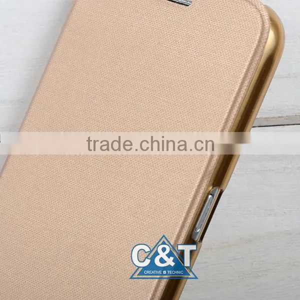 C&T Luxurious Gold Premium PU Leather PC Hard Shell Wallet Skin Hybrid Cover for Samsung Galaxy Note 7