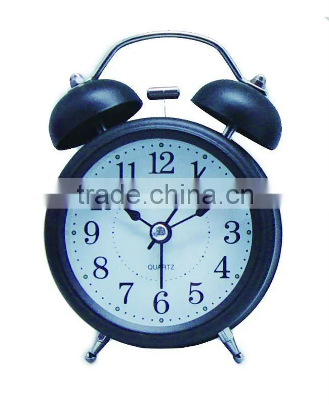 metal twin bell clock with alarm