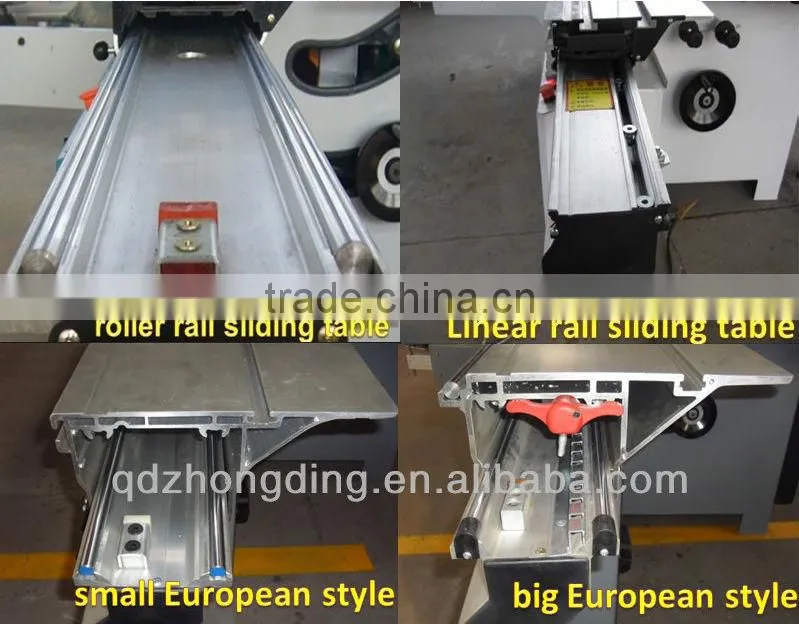 high quality woodwroking sliding table saw machinery with scoring blade