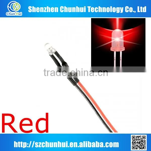 hot sales Red PREWIRED 12V diode 5mm prewired
