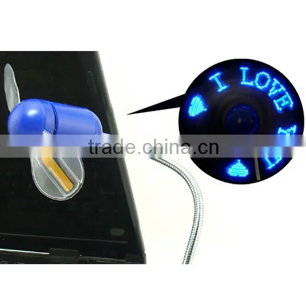 Novelty usb programmable led message fan