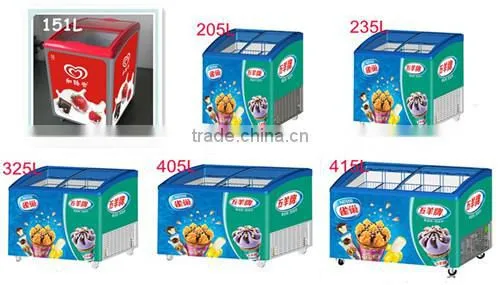 BEST SELLER curved chest ice cream showcase freezer sliding door freezer