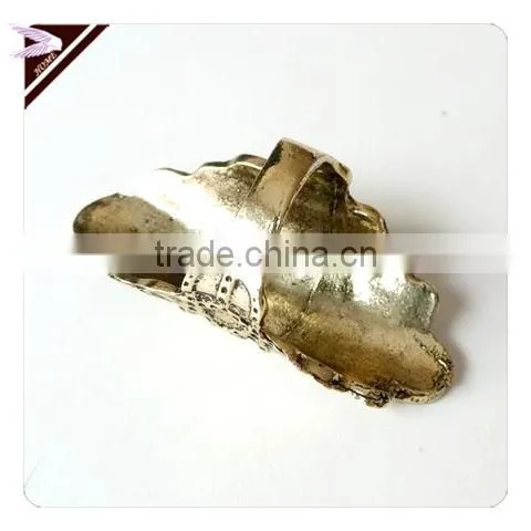 Punk Metal Carved Flower 3 Colors Retro Design Rings