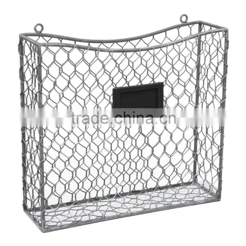 Icegreen Metal Wire Wall Mounted Basket for Magazine With a Designed Logo