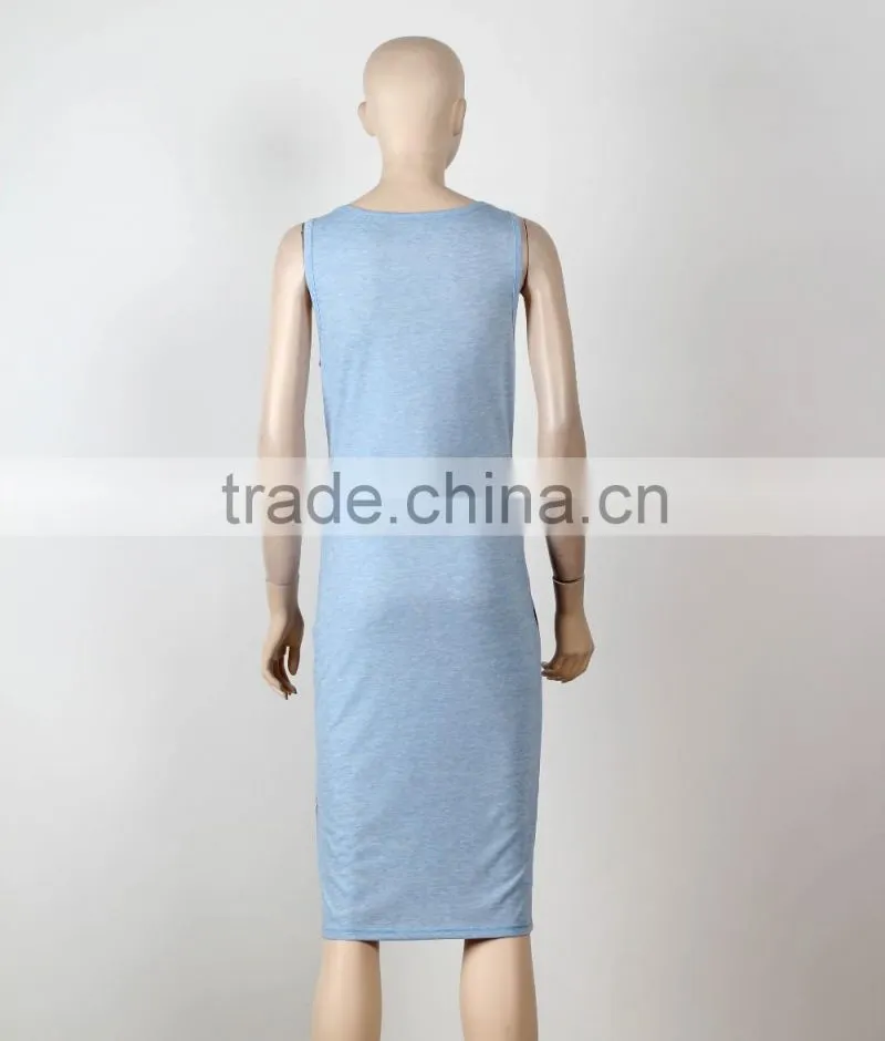 Western Style Formal Jersey Dresses Women Sleeveless Summer Printed Dresses 2016