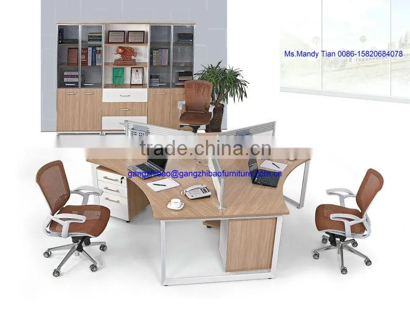 2014 new modern office triangle workstation for three people E-502