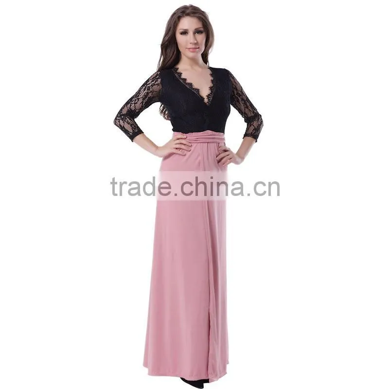 Latest fashion excellet workmanship floor length wholesale plus size maxi dress