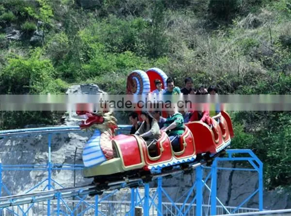 Fun fair game / kids game slide dragon mini roller coaster for sale