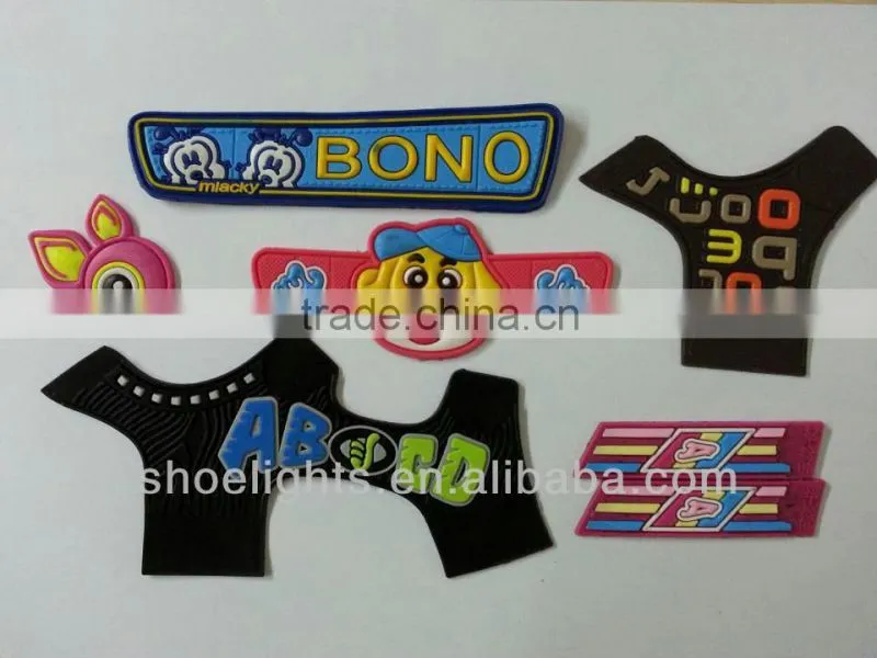 cheap soft PVC rubber shoes tongue labels