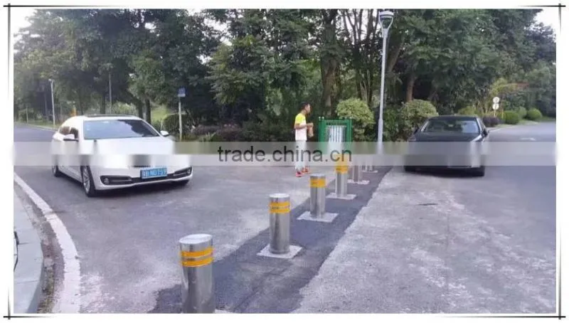 Full automatic school security anti collision bollards, rising kerb