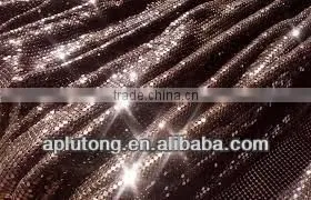 China wire mesh sequin knit fabric for curtain drapery