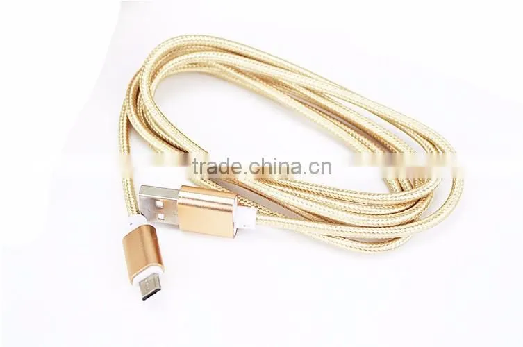 Nylon Woven USB Cable for V8 micro usb data cable for HTC Sony Xiaomi smart phone