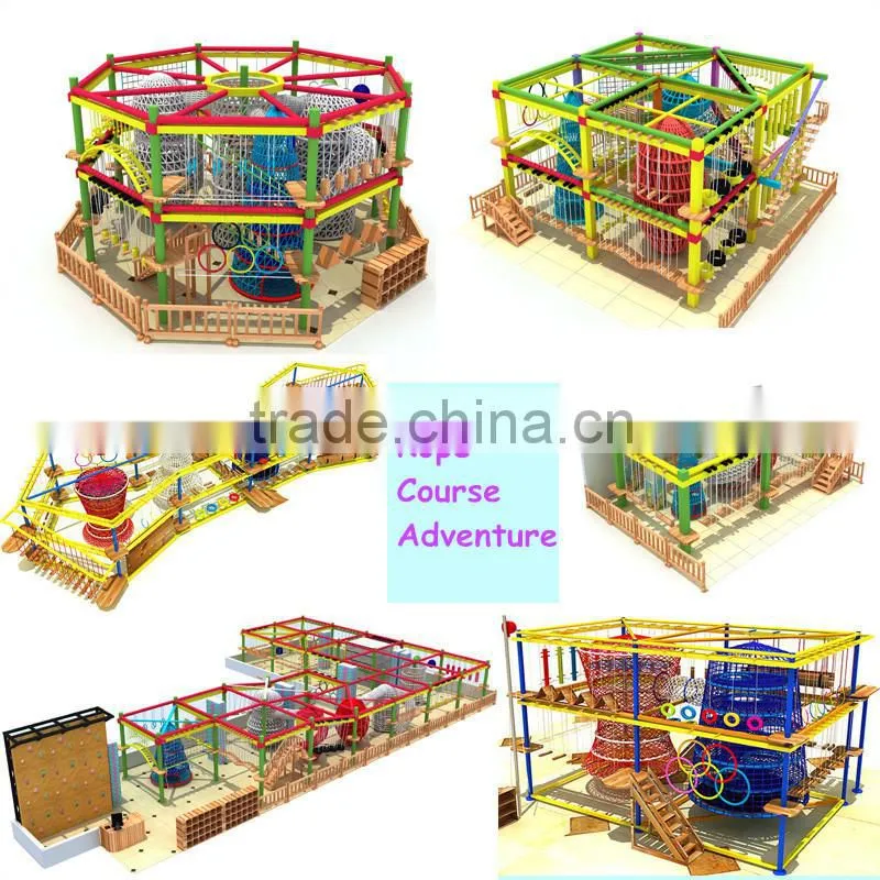 Professional outdoor garden trampoline park jumping kids with safety net