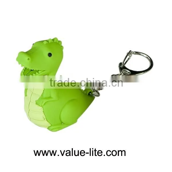 Best sale plastic led keychain light with sound button cell
