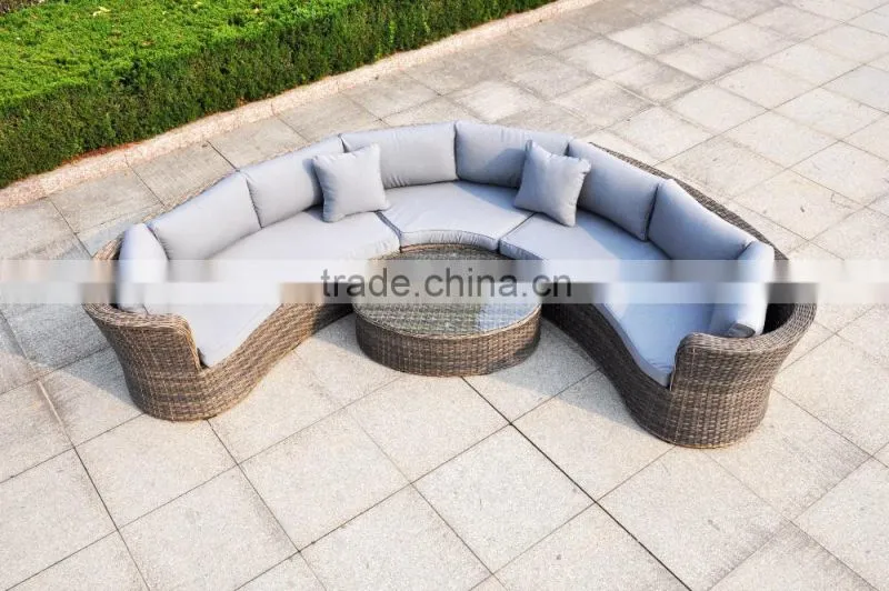Best Choice Products Wicker Rattan Sofa Set Grey Cushion