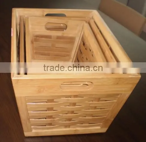 hand made 100% bamboo storage basket for home use