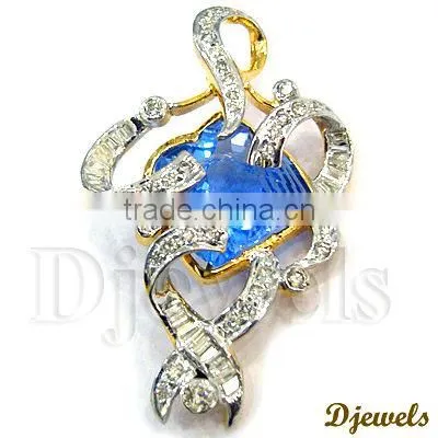 Diamond Gold Pendant set,Diamond Jewelry,Ladies Diamond Jewelry