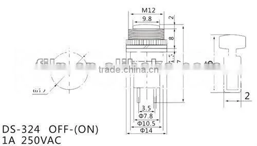 YL6-11 12mm 12v waterproof mini push button switch 1a on off