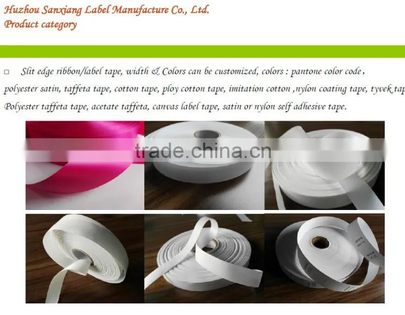 Direct factory polyester satin ribbon double side for clothing labels, home textile labels