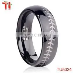 Fashion tungsten carbide wedding band rings inlay steel accessory