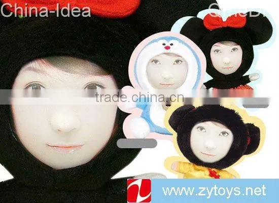 3d face plush rabbit toy with photo