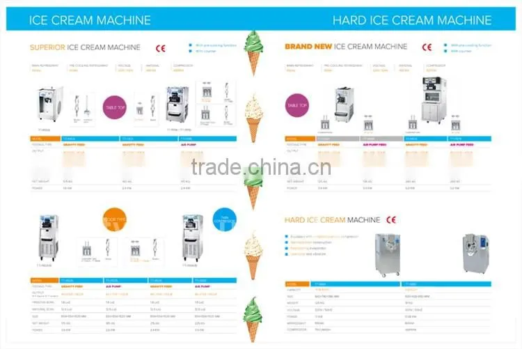 2017 Single Compressor AISI 201 Swirl Freeze Ice Cream Machine