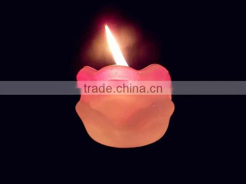unique shaped pink colored flower shaped candlestick glass container/candle holder
