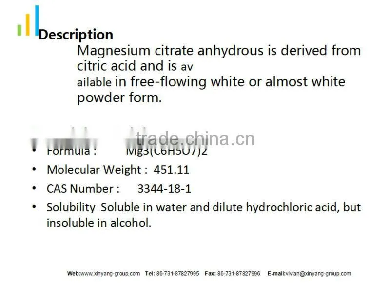 Pharmaceutical Intermediates Type Magnesium citrate sell