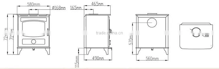 Excellent supplier wood logs fireplace/wood burning stove with glass door