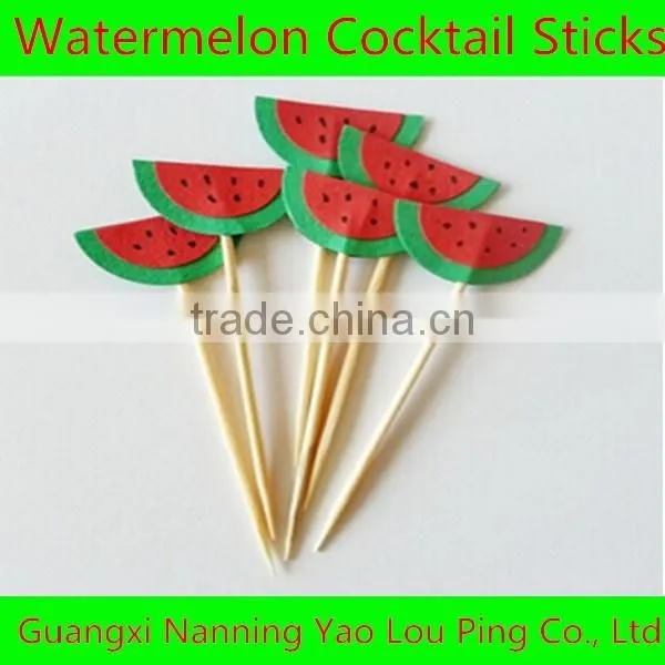 Food Grade Wood Bamboo Fruit Decors Toothpicks