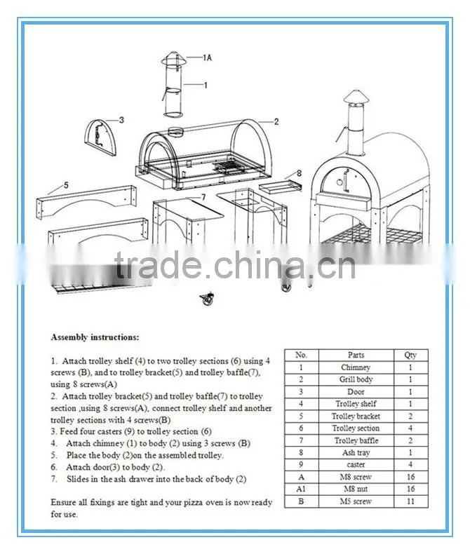 used outdoor wood fired stainless steel pizza oven