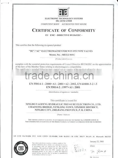 Hydraulic wet-pin type solenoid coil