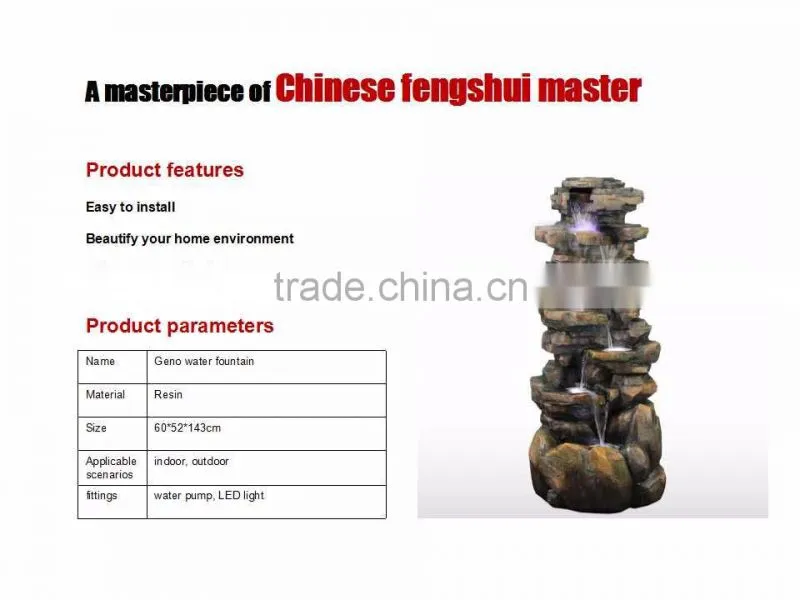 Chinese style large water fountain for indoor decoration