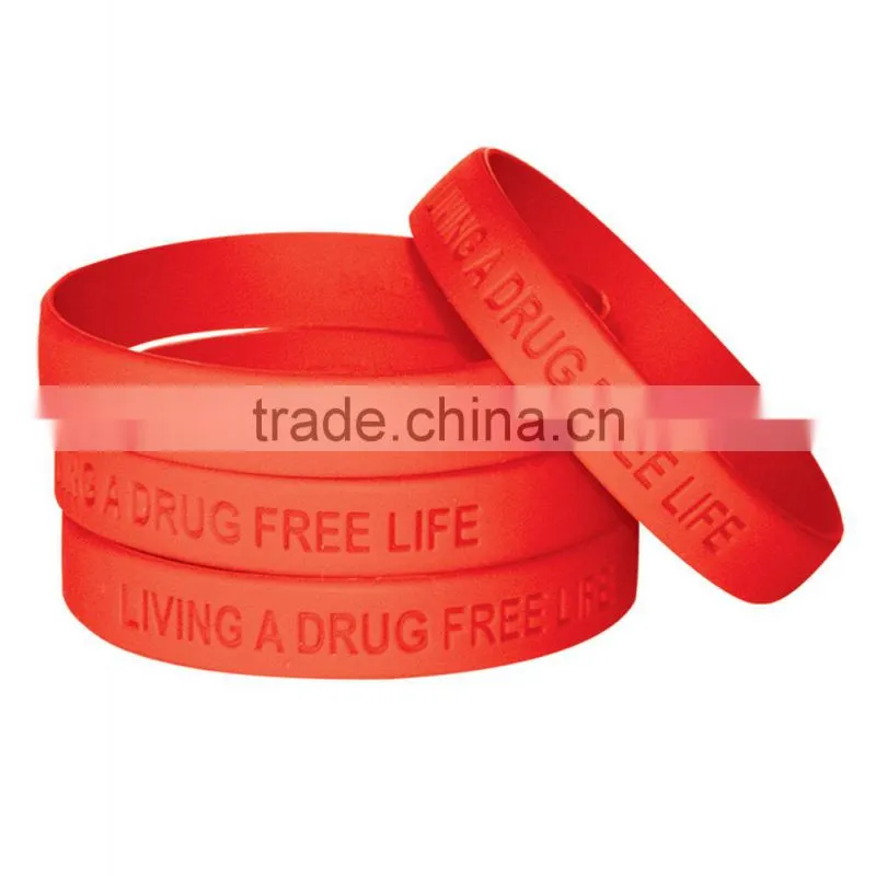 Giveaway logo debossed silicone wristband for gifts