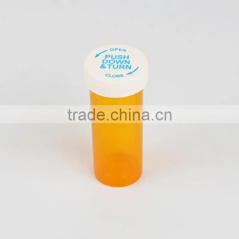 Plastic Yellow Medicine Bottle Pill Pharmacal Reversible Vials