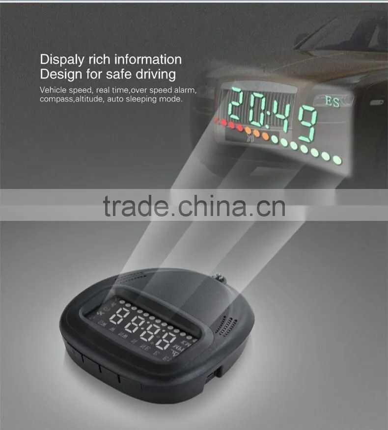 2016 Hot Sale Universal GPS HUD A1 Head Up Display Car OBD2 Speedometer KMH MPH Overspeed Alarm For All Cars