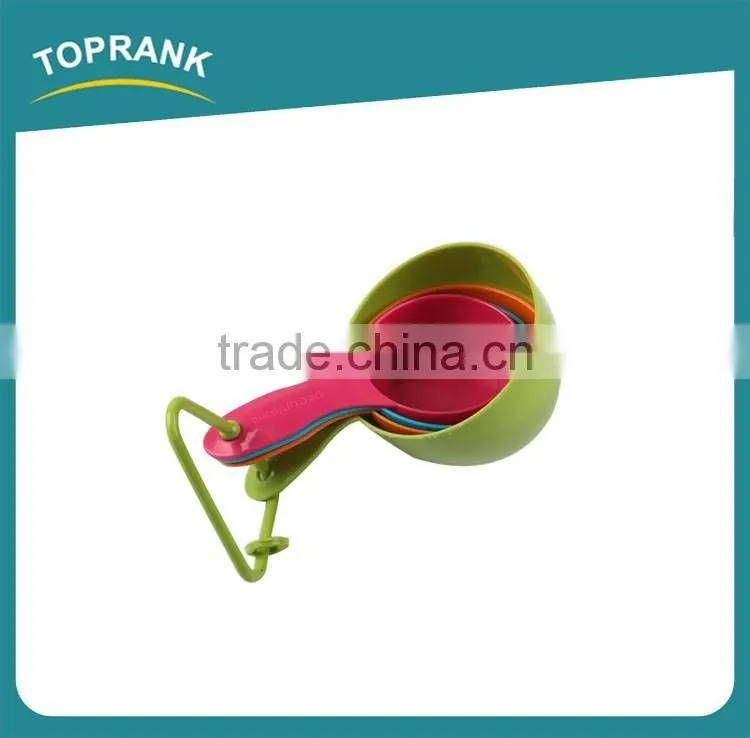 Toprank Pass SGS Tested Wholesale Colorful Plastic 4-Piece Measuring Cup Set,Measuring Cup And Spoon Set