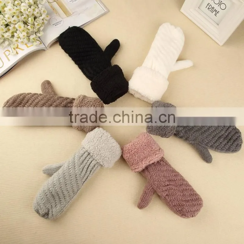 Girls Ladies Women Wrist Gloves Warm Casual Winter Gloves Women's Mitten Thick gloves
