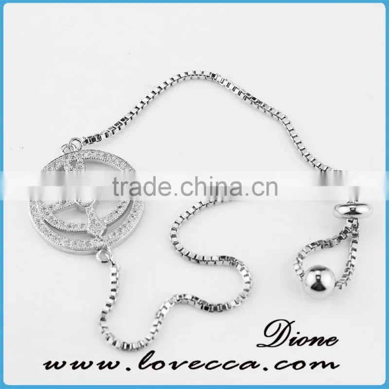 Girls women micro pave jewelry bracelets 24K Gold Platinum bracelet