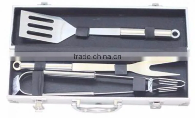 Wholesale stainless steel barbecue tool set with case