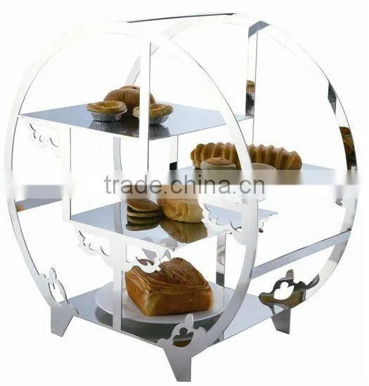 Round garret Stainless steel buffet display shelf
