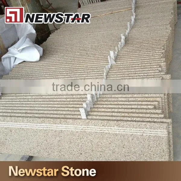 Beige color flame surface anti-slip granite step non-slip stair tile