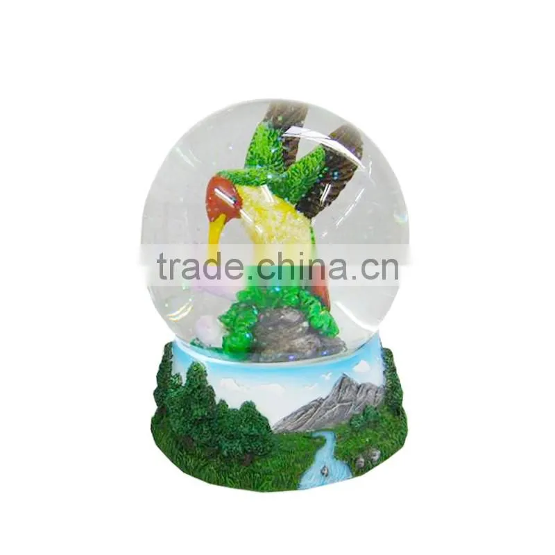 polyresin souvenir water globe with zebra