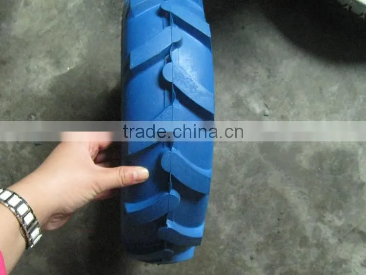 A strong grip hand trolley hand truck wheel 3.50-6 PU foam wheel