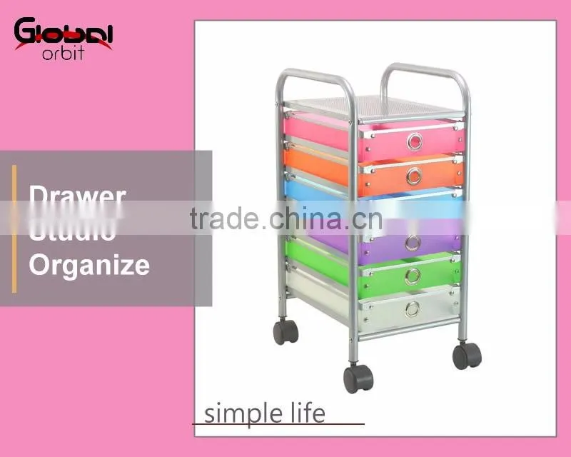 Easy To Move Plastic Drawer Organizer Mobile Office Storage Drawer Trolley Cart