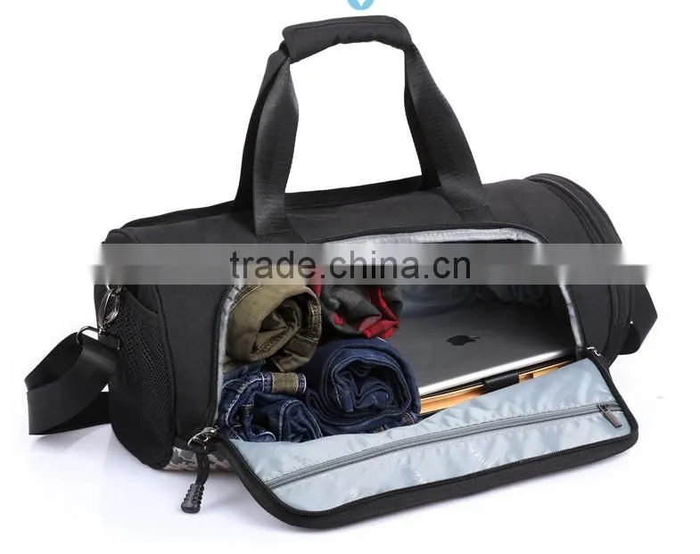 Fashion camo fabric sport gym bag with compartment